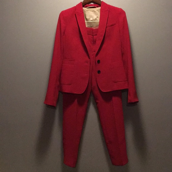 banana republic red suit